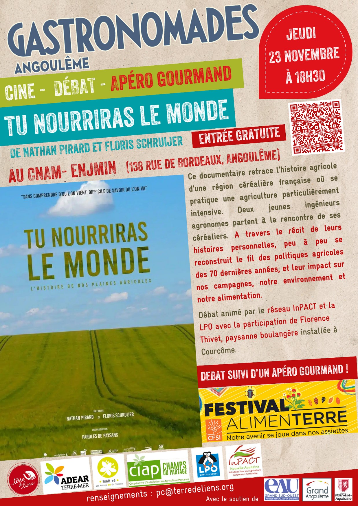 Affiche ciné débat Tu nourriras le mondeV6