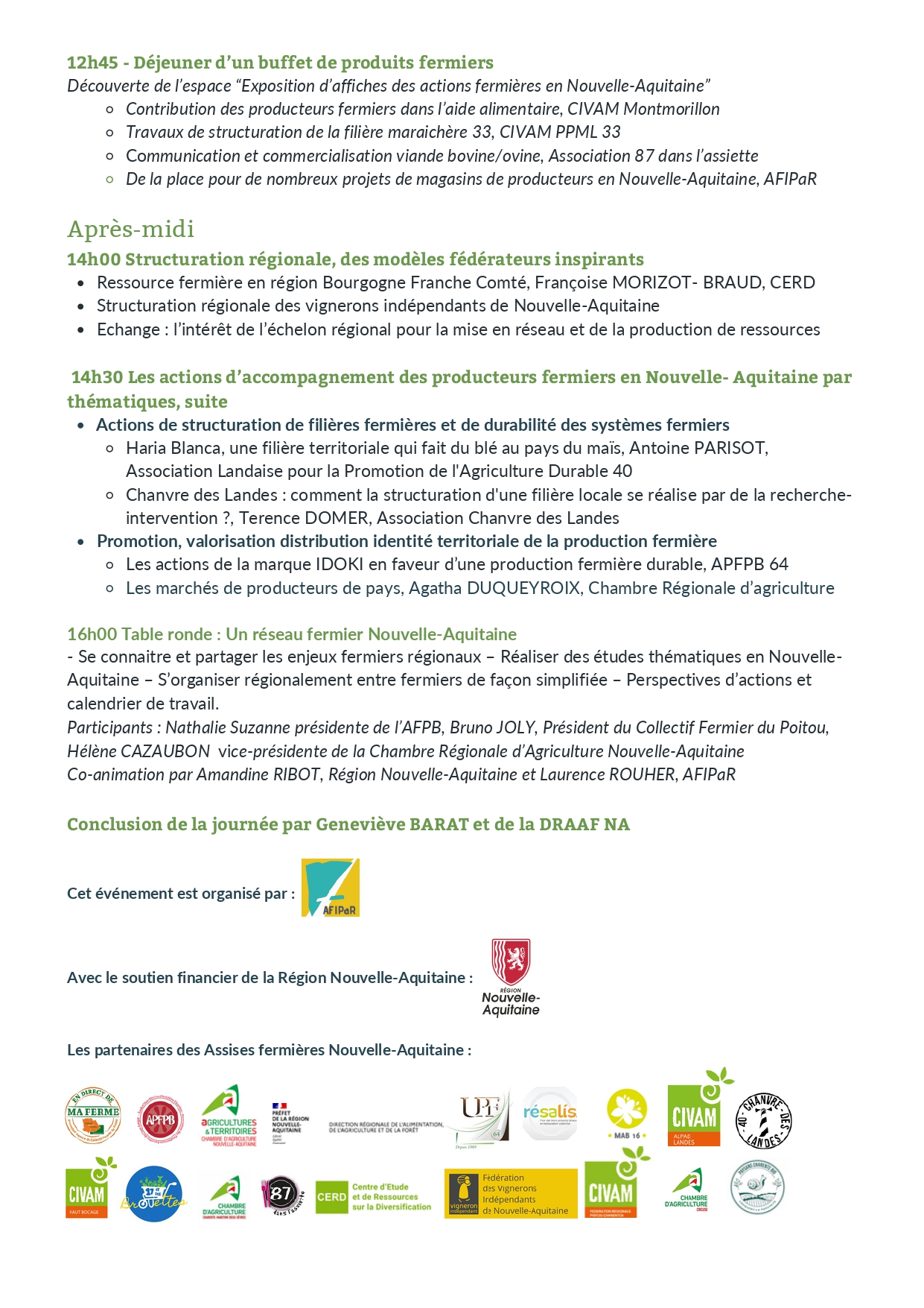 Programme des Assises Fermières Nouvelle Aquitaine page 0002