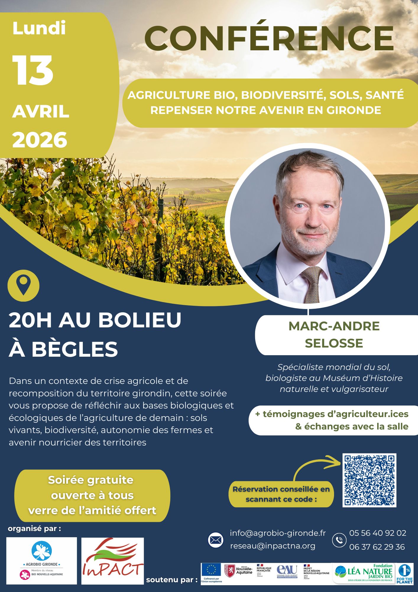 Affiche conférence Marc André Selosse 2026 nouveau qr code2