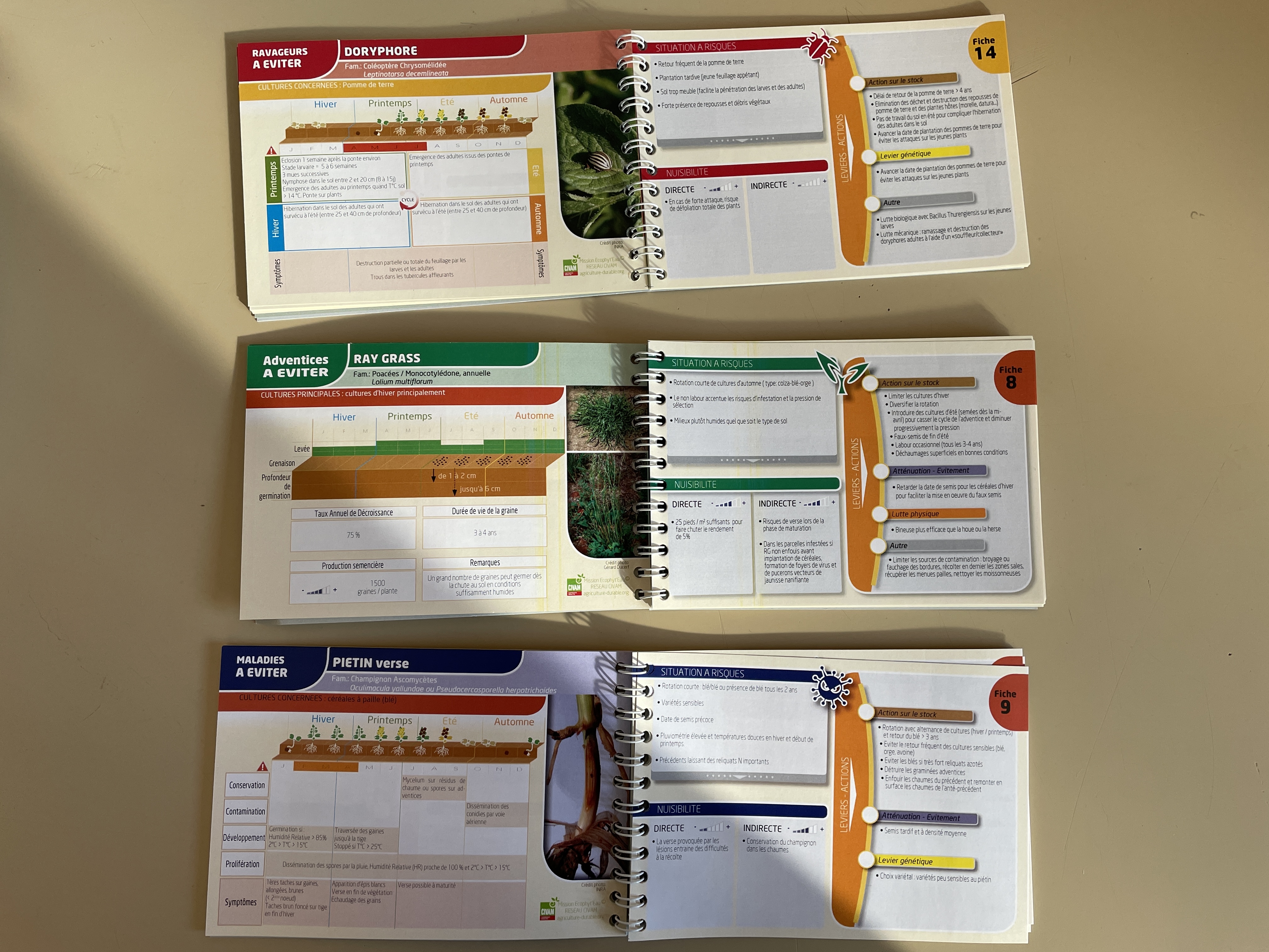 Photos pages intérieurs LIVRETS TECHNIQUES