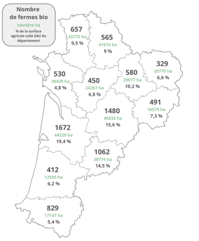 carto du nombre des fermes bio