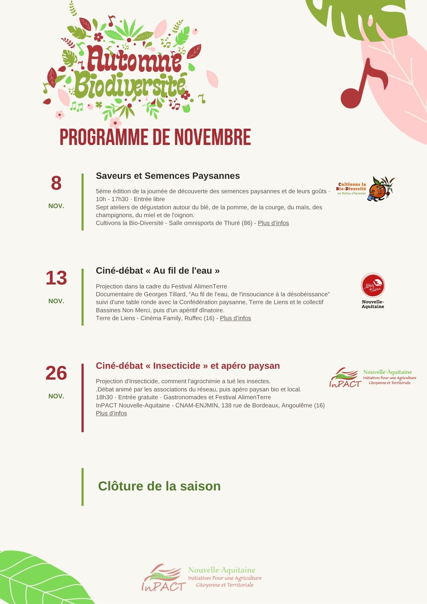 Automne de la biodiversité Programme novembre 2026 InPACT NA